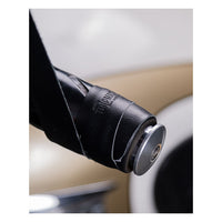 Trip Machine, leather handlebar grip wraps - Black